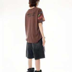 Patchwork Sleeve Graphic Tee