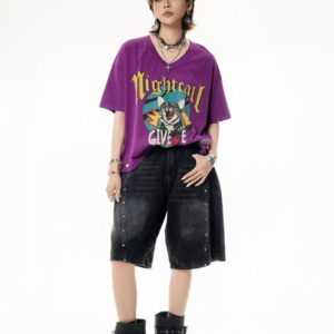 Purple Oversized Graphic Tee