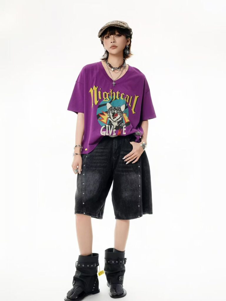Purple Oversized Graphic Tee