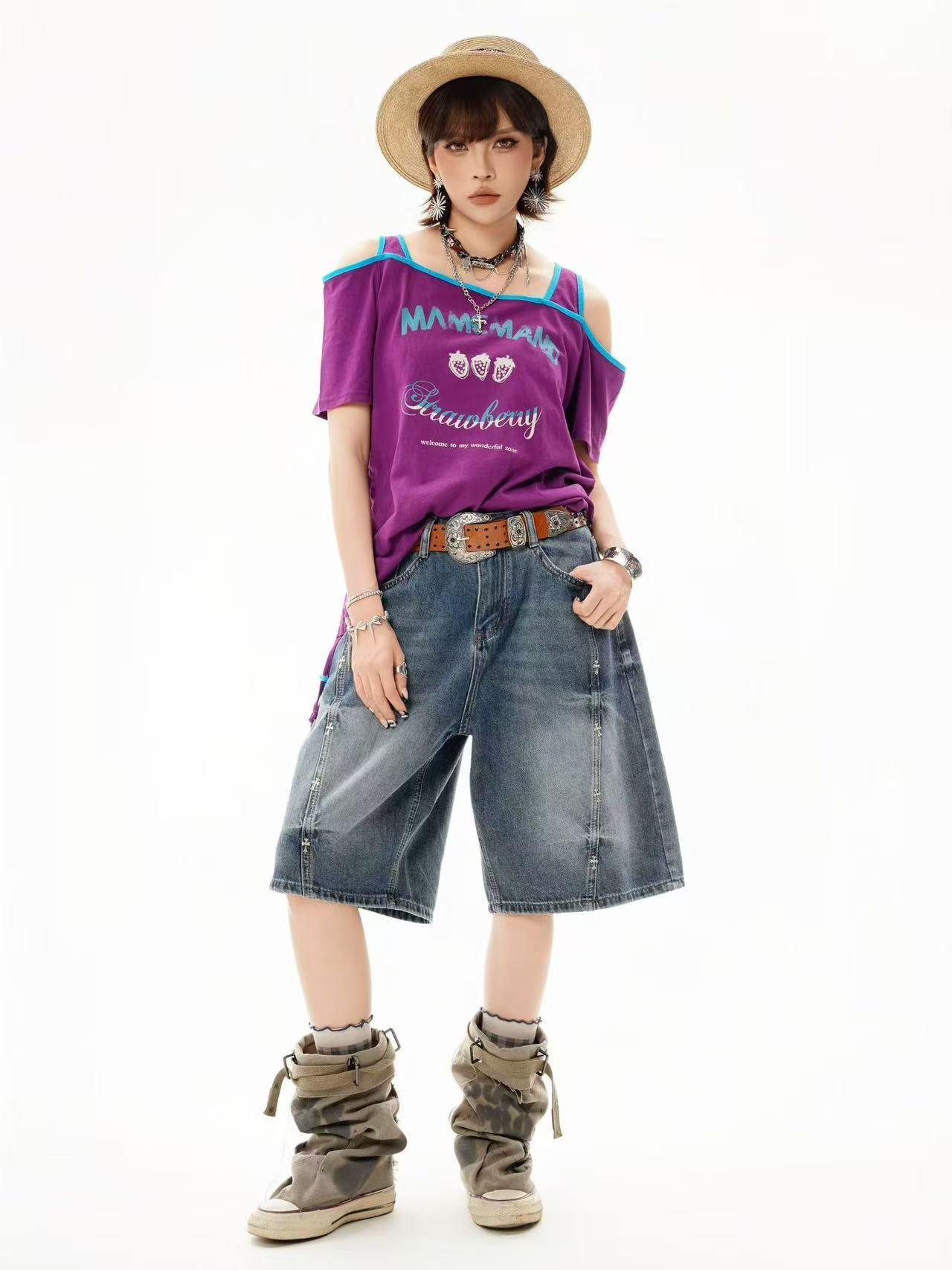 Purple Oversized Graphic Tee