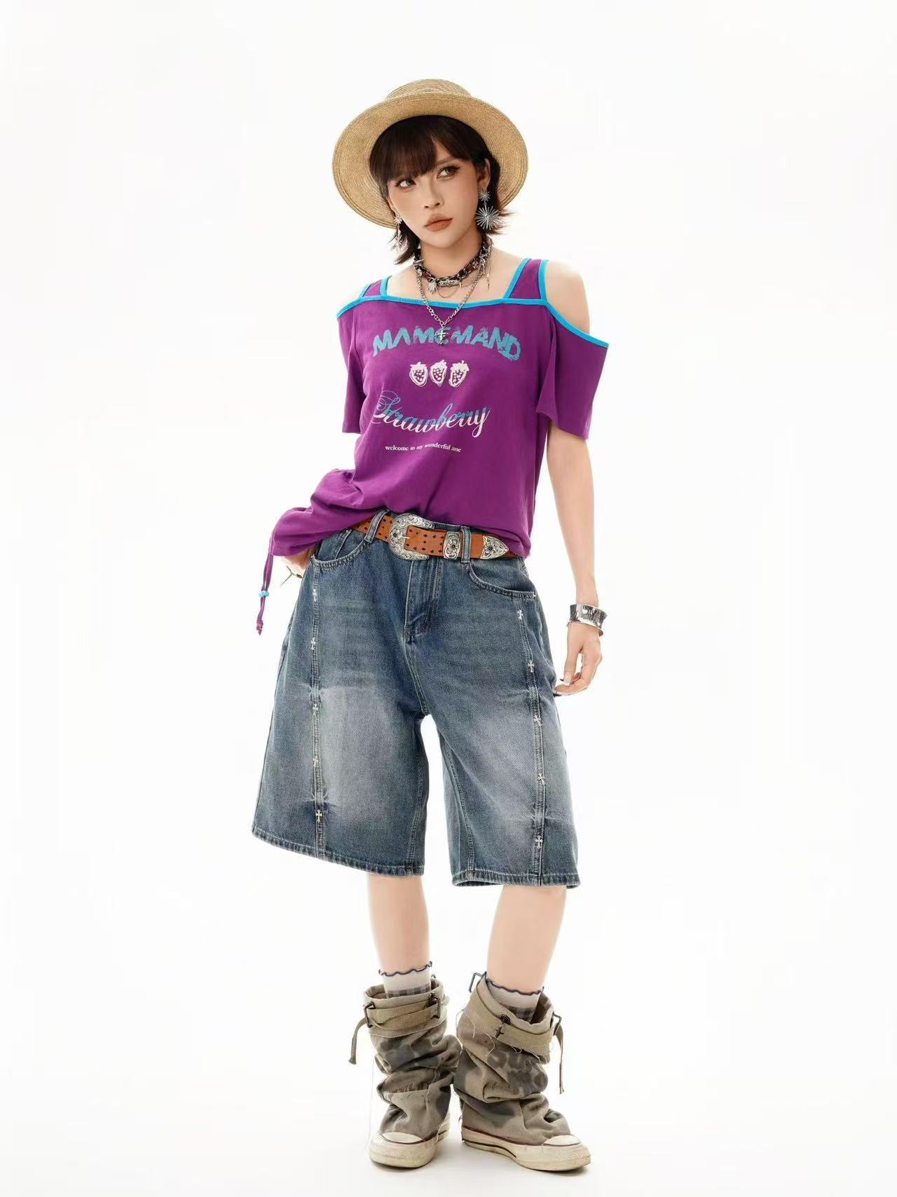 Purple Oversized Graphic Tee