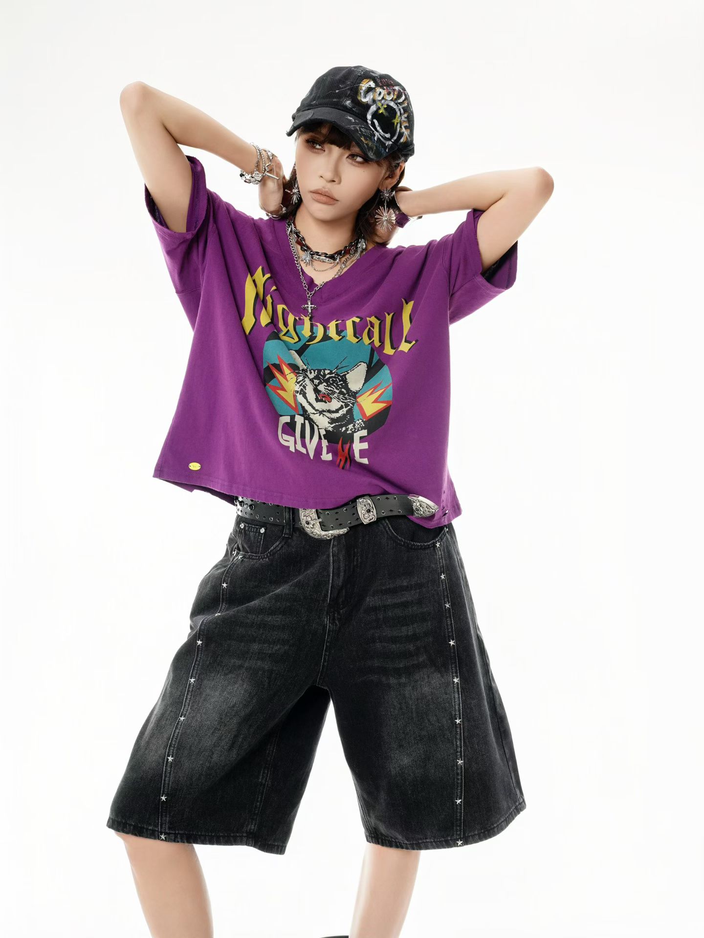 Purple Oversized Graphic Tee