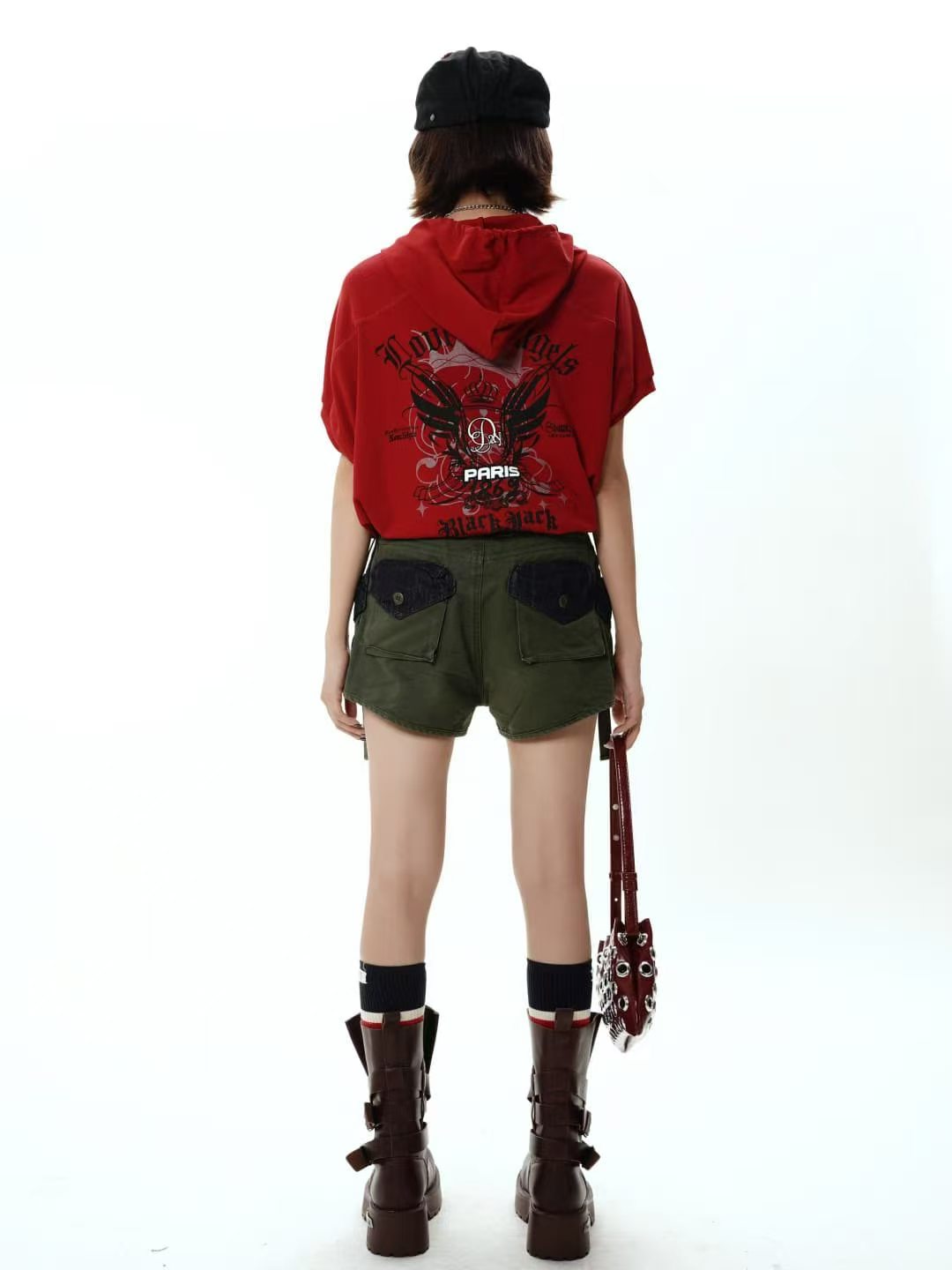 Red Hooded Graphic Tee