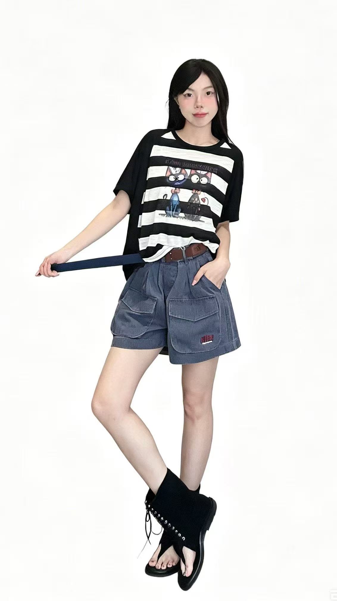 Striped Graphic Knit Tee