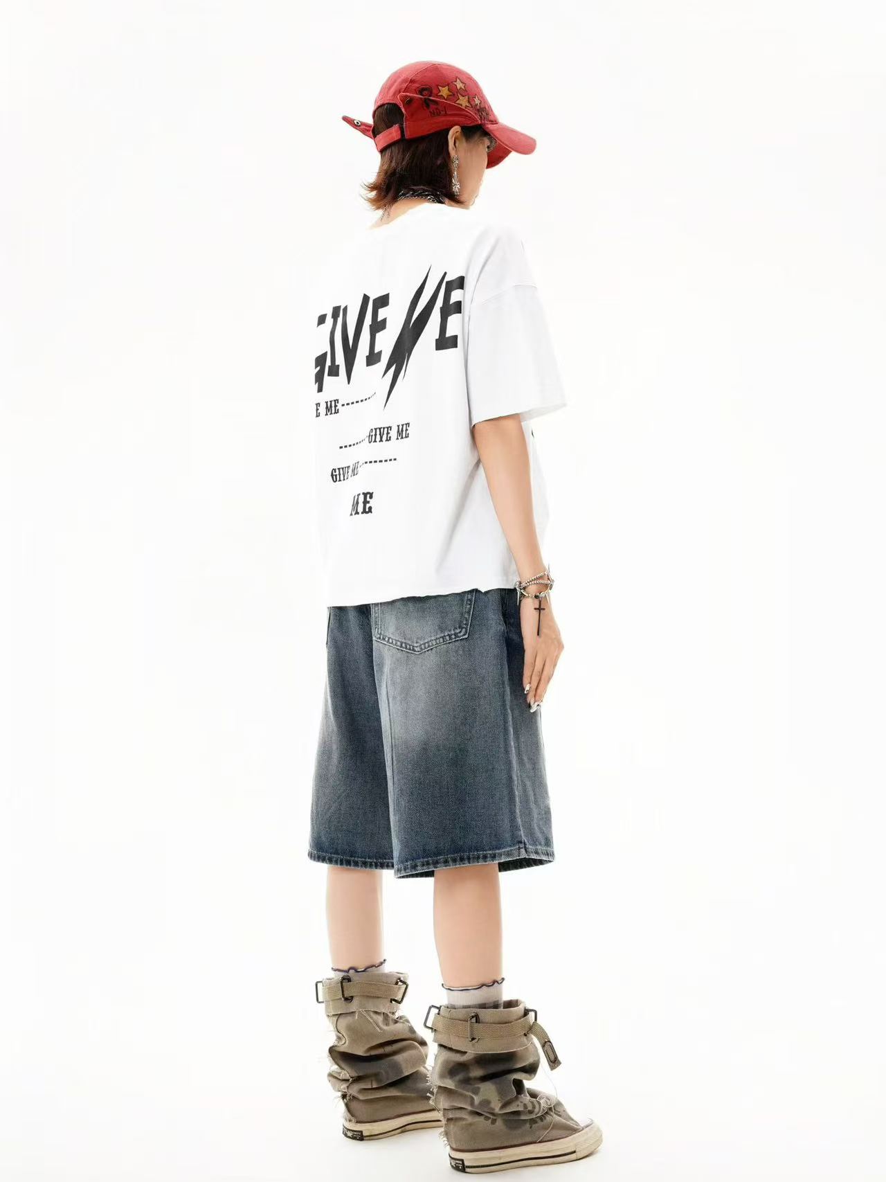 White Back Print Street Tee